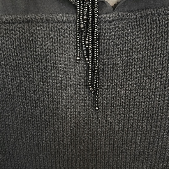 Vintage Bonnie Boerer S 80’s Black Appliqué 3D Sequins Bugle Beaded Sweater - Picture 14 of 16